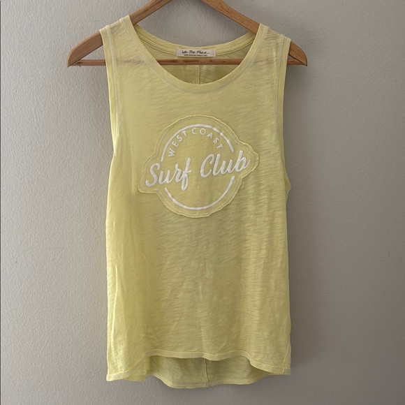 We The Free Free People Yellow Surf Club Tank Top Size Large L - Picture 2 of 6